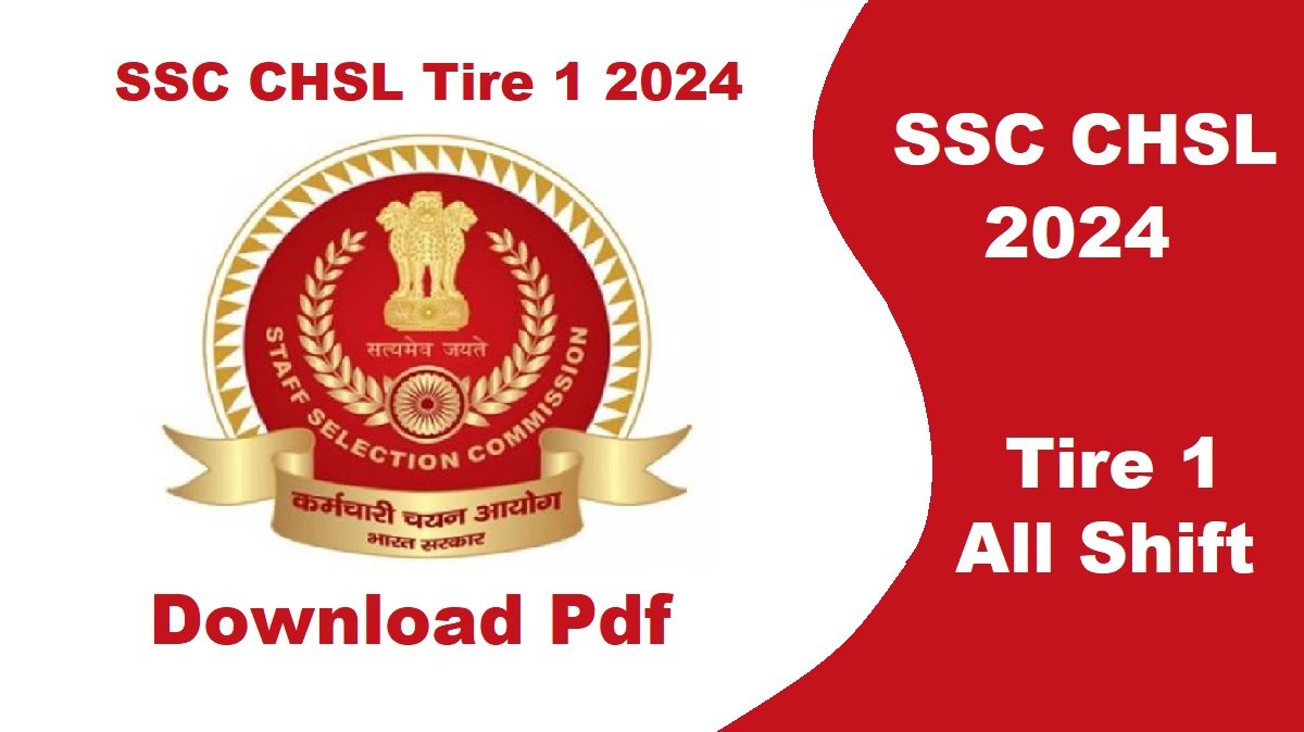 SSC CHSL 2024 Tire 1 all shift english Hindi pdf download